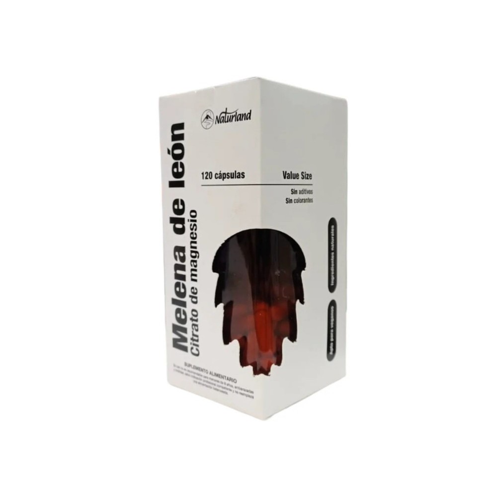Melena de Leon 300mg + Citrato de Magnesio 200mg 120 Cápsulas Naturland