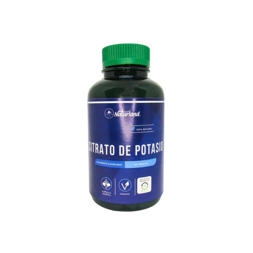 Citrato de Potasio 500mg 120 Capsulas Vegano Naturland